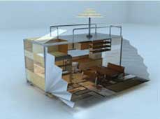 集裝箱房車創意設計：折扇集裝箱