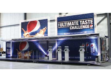 pop-up式集裝箱展示廳用于百事產品品鑒會