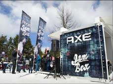 AXE 滑雪節上的 pop-up 式集裝箱房屋： Jam box