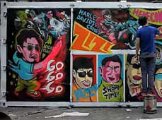 集裝箱上的涂鴉藝術創作