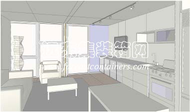 集裝箱公寓室內效果圖,集裝箱建筑,集裝箱房屋,集裝箱住宅,集裝箱活動房,住人集裝箱