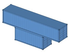 上下箱體上長下短平行錯開放置基本構成方式,集裝箱房屋,集裝箱活動房,住人集裝箱,集裝箱住宅,集裝箱建筑