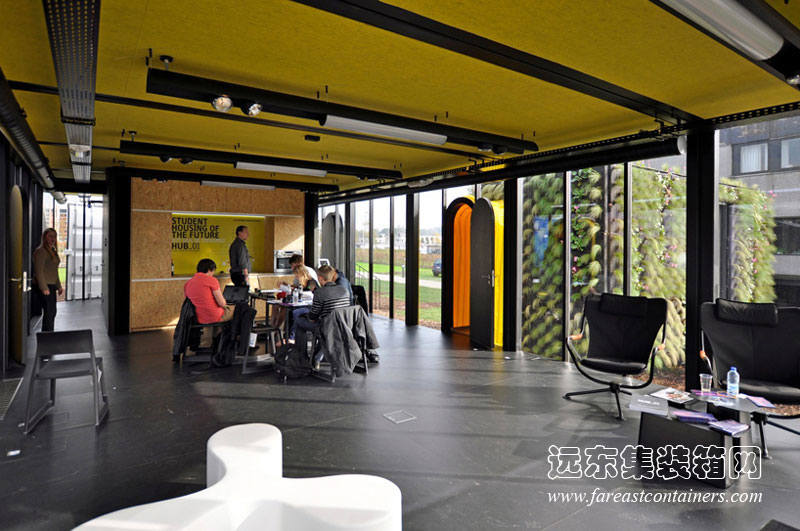 HUB 01 集裝箱學生宿舍的內部,集裝箱房屋,集裝箱建筑,集裝箱住宅