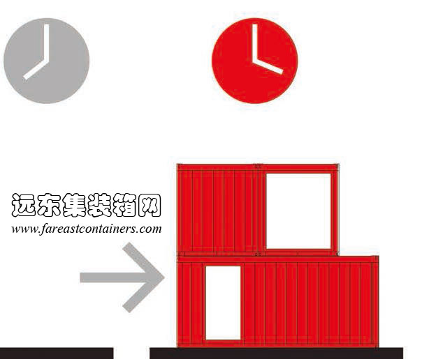 集裝箱可批量生產(chǎn)，方便移動并可快速組裝成建筑