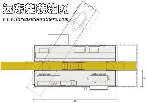 Du Chemin Brochu 集裝箱住宅一層平面圖