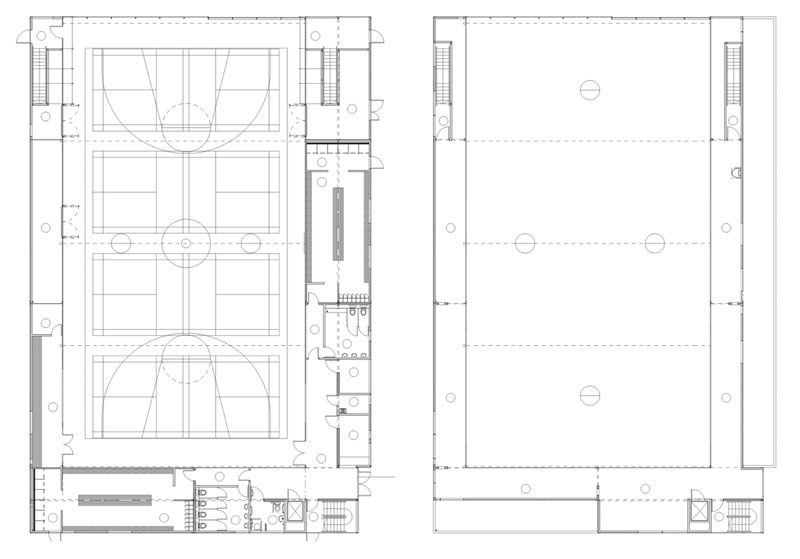 集裝箱建筑：Dunraven 集裝箱體育館的平面圖