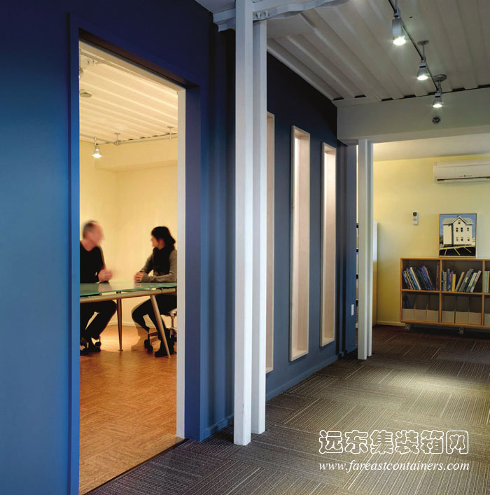 集裝箱建筑：羅德島集裝箱辦公樓的室內