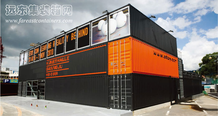 集裝箱建筑: Gwanju 集裝箱藝術館的側面外觀