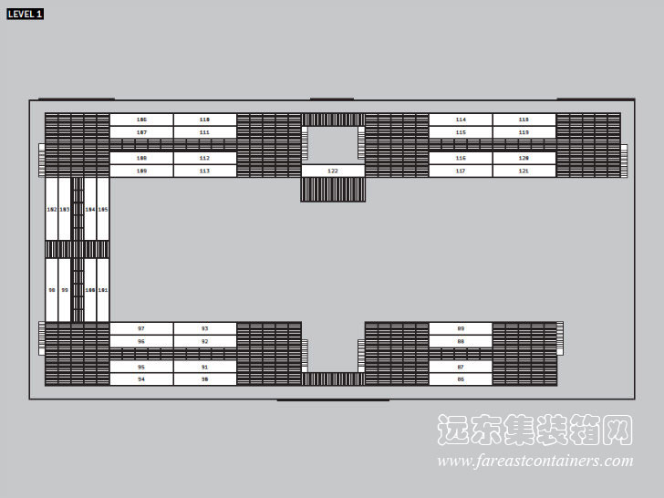 集裝箱大賣場(chǎng)Boxpark NDSM的第二層平面圖
