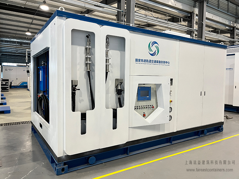 壓縮機(jī)罩殼設(shè)置加氫槍艙及顯示屏艙